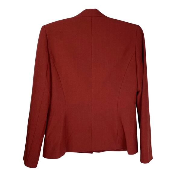 Tahari Brick Red Tailored Single Breasted Corpcore Power Blazer - Size 4 - Picture 2 of 8